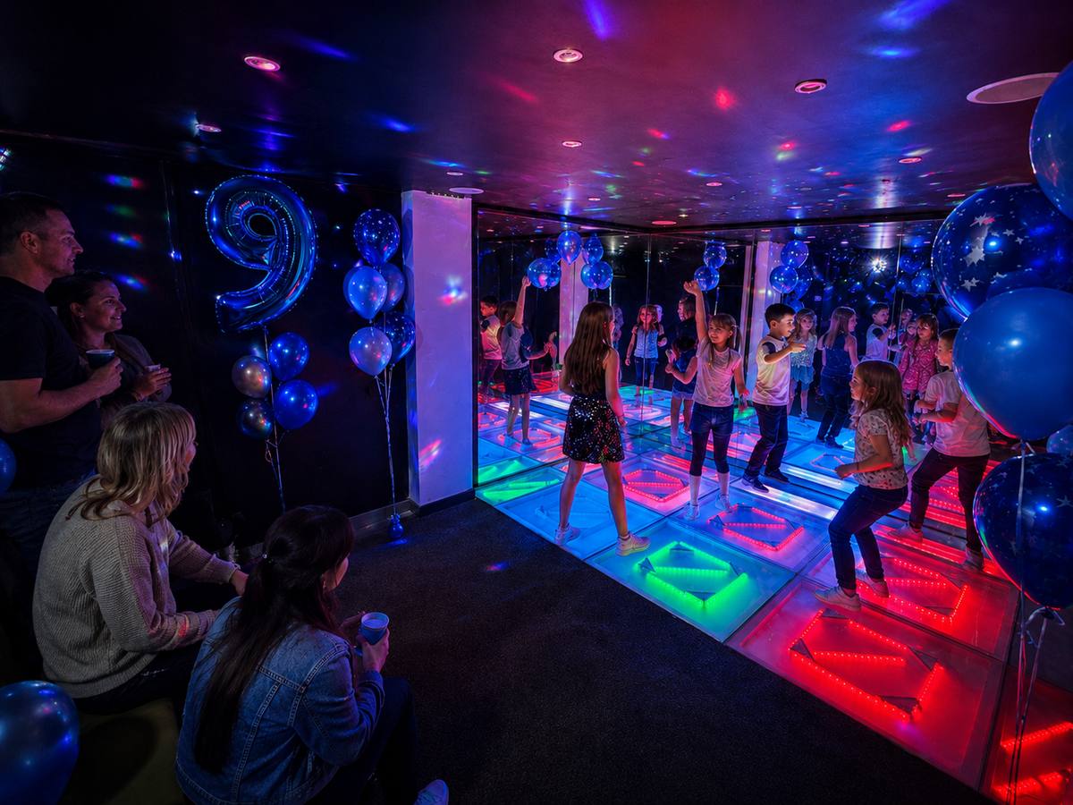 Disco party room at Boomerang